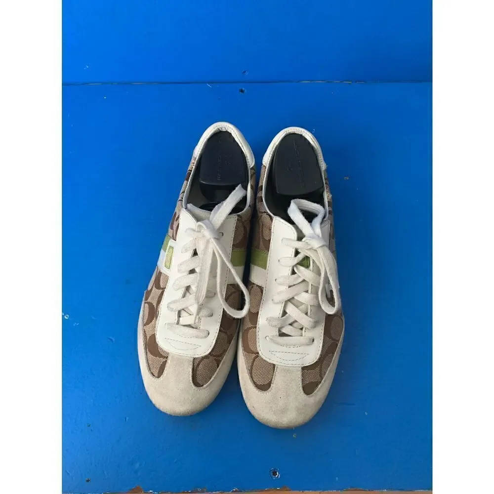 Coach Joss Q293 Signature Casual Tennis sneakers Shoes Black Gray Q293 size 9